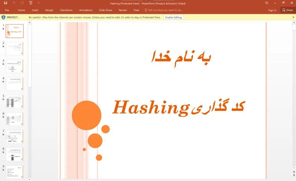 پاورپوینت Hashing کدگذاری (22 اسلاید)