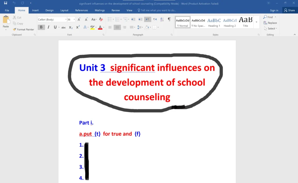 پاسخ تمرین unit 3 کتاب (English for the Students of Guidance & Counseling) درس سوم (significant influences on the development of school counseling)
