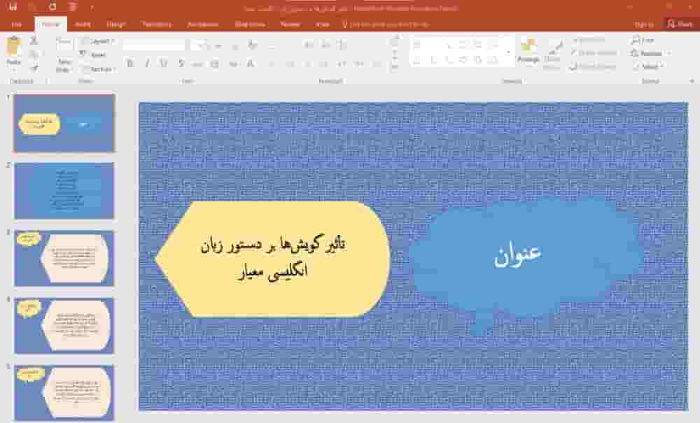 پاورپوینت تاثیر گویش ها در دستور زبان انگلیسی معیار