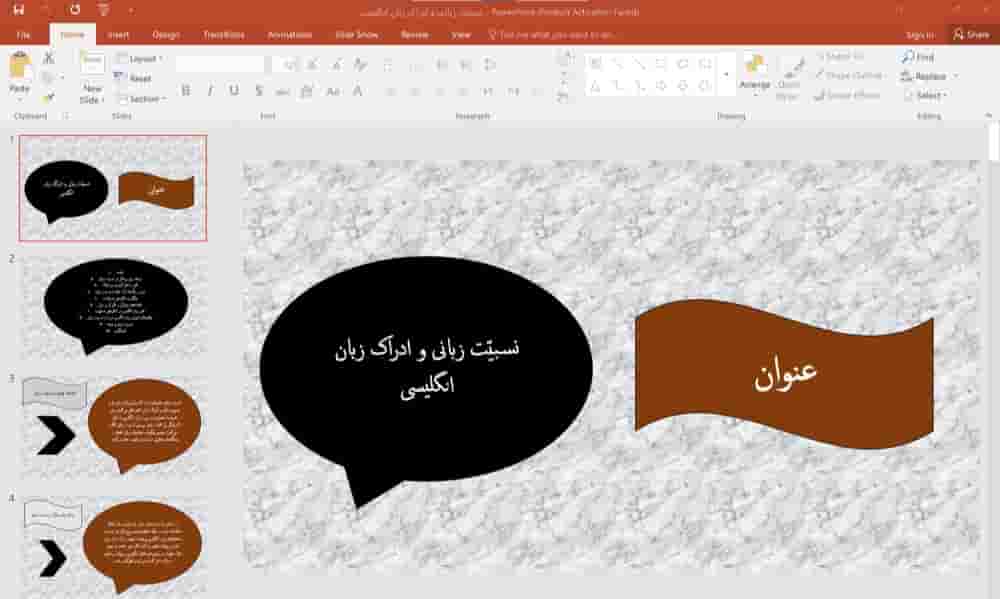 پاورپوینت نسبیّت زبانی و ادراک زبان انگلیسی